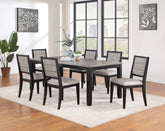 Orleans Furniture - Coaster - Elodie 7-piece Rectangular Extension Leaf Dining Set Black - 121221-S7